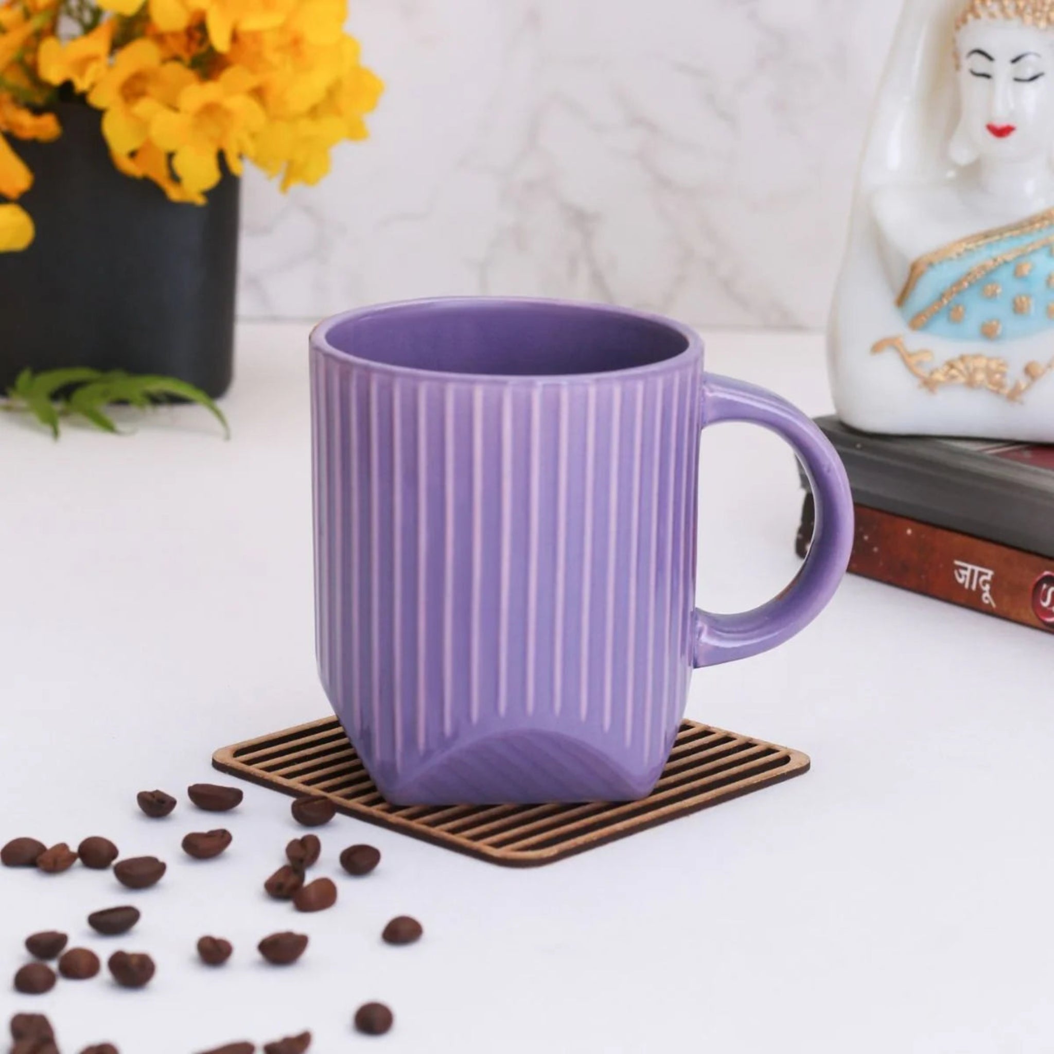 Creme Ribbed Style Mug