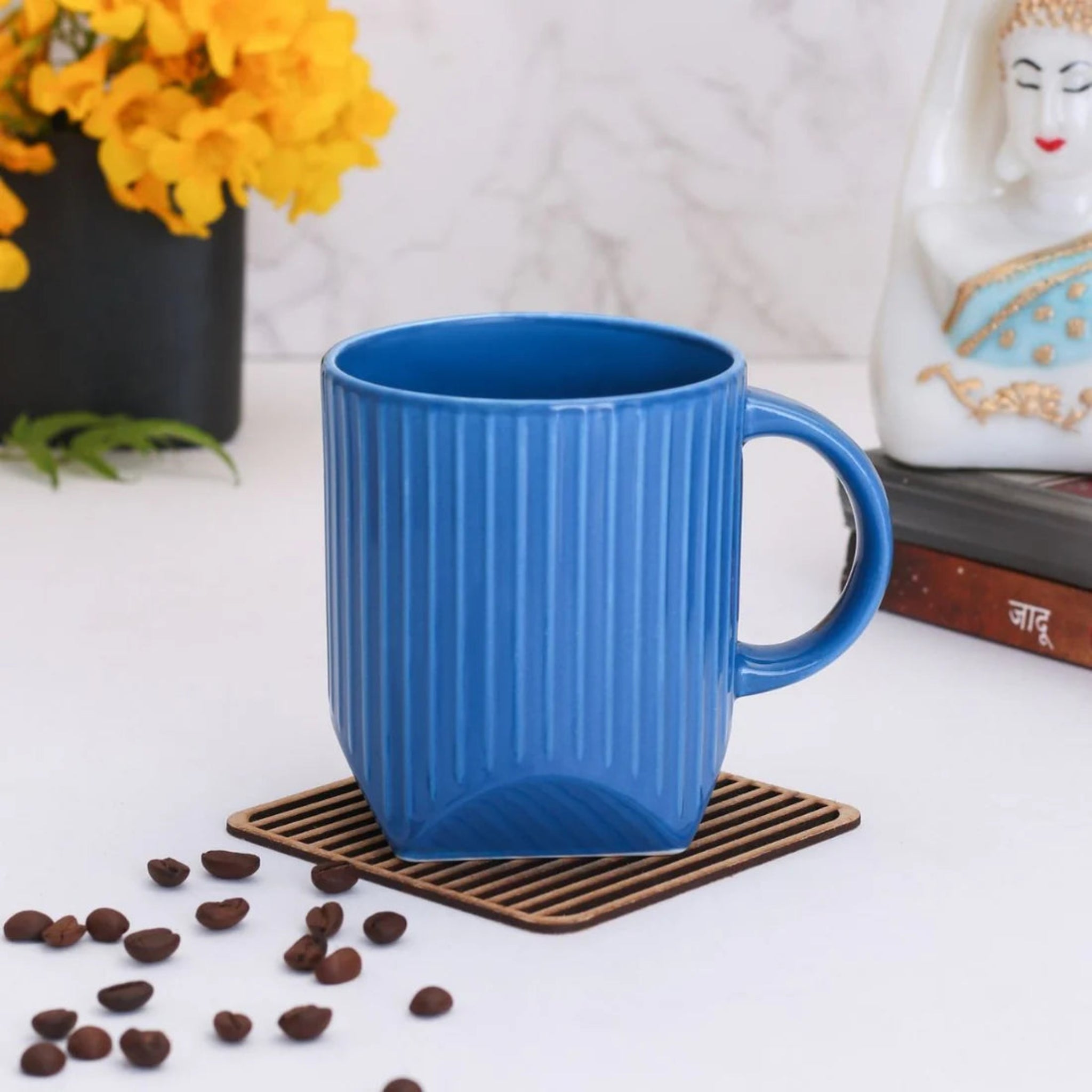 Creme Ribbed Style Mug