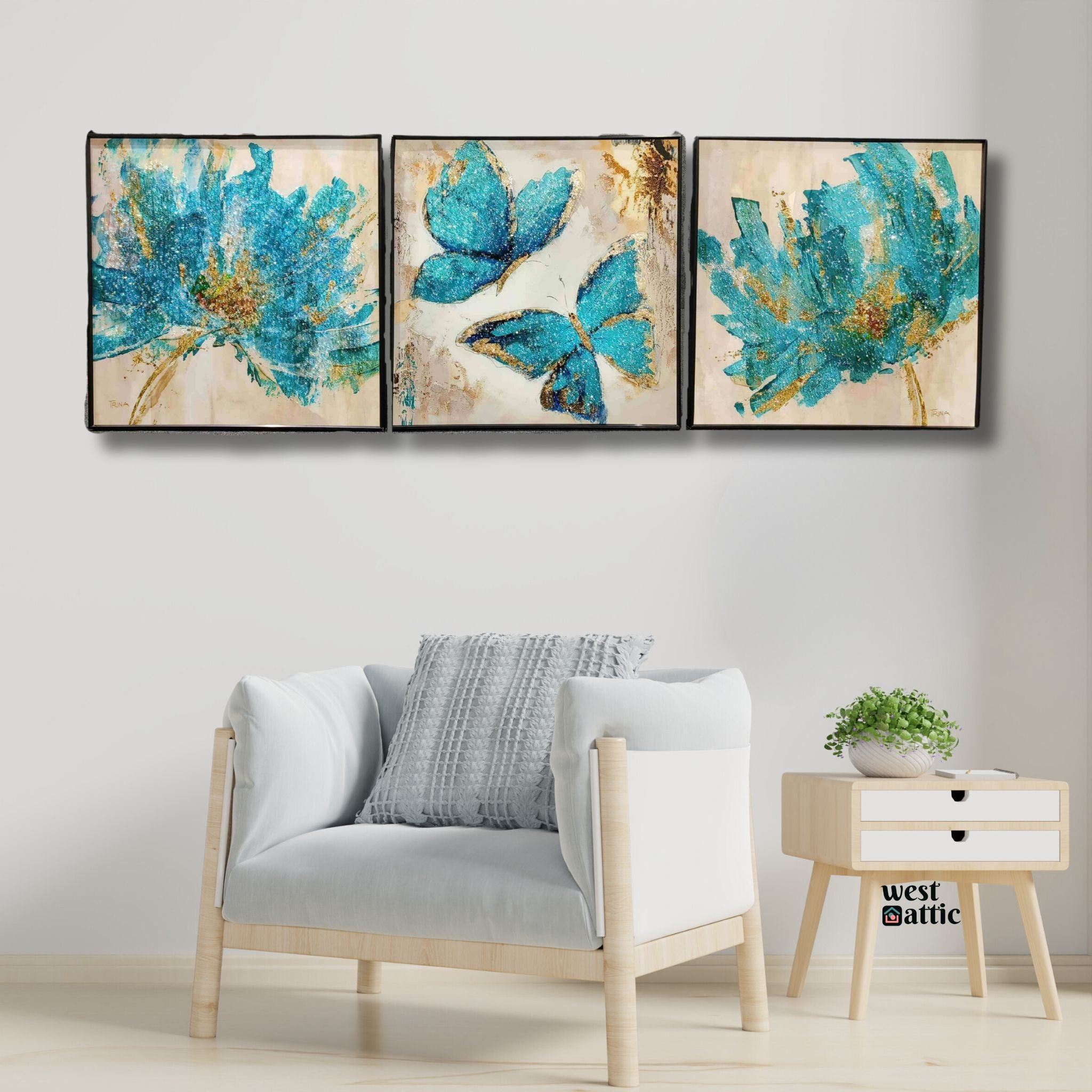 Aqualogica Crystal Wall Frame - Set of 3