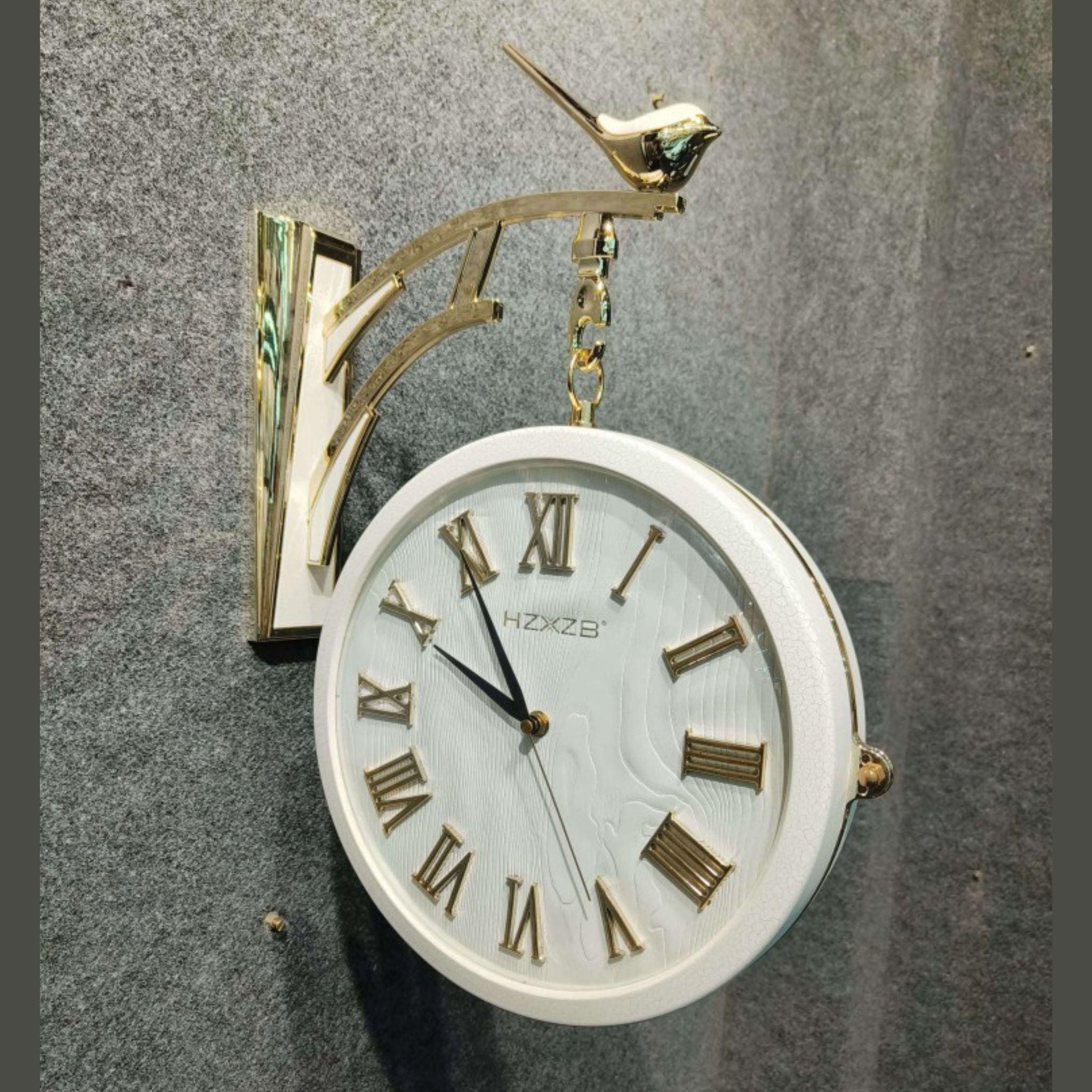 Bird-Themed Hanging Dual Dial Wall Clock