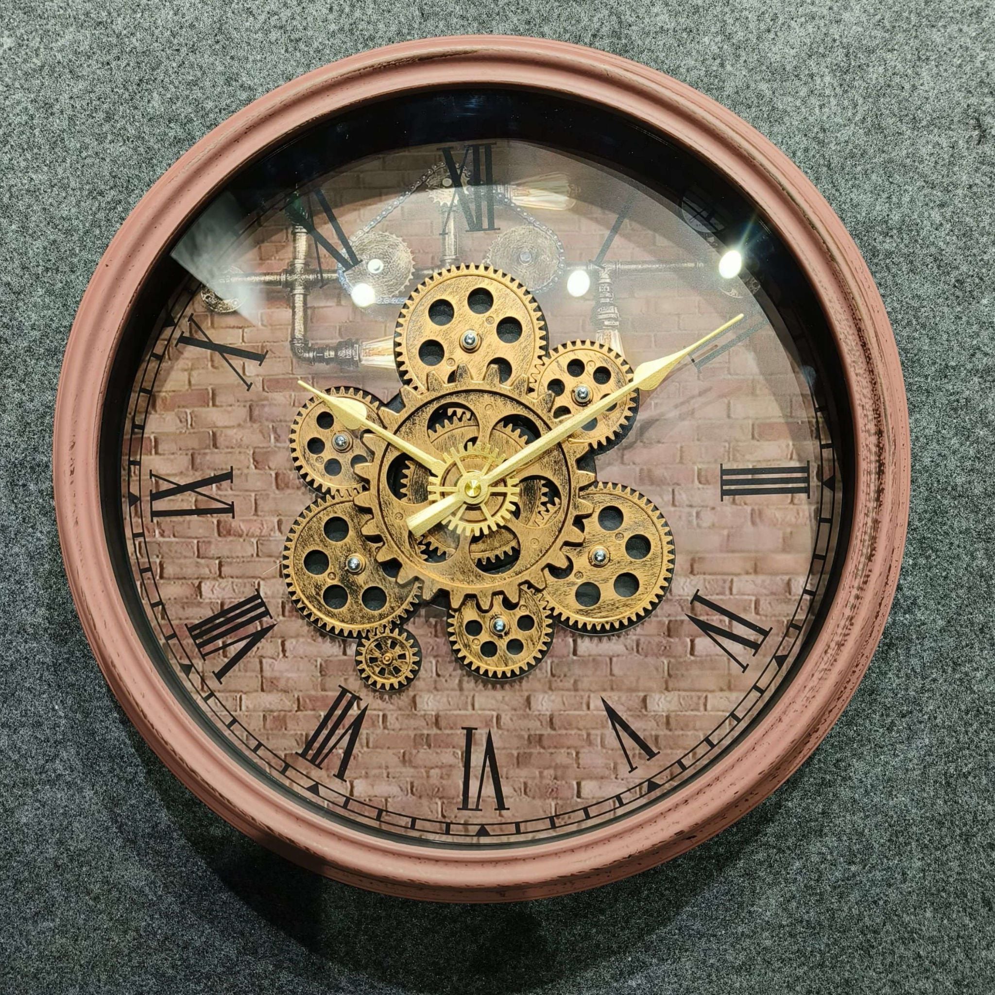 Blush Vintage Gear Wall Clock