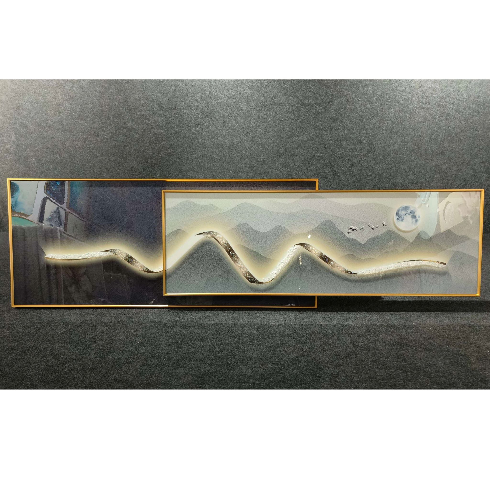 Celestial Curves Crystal Wall Art with LED