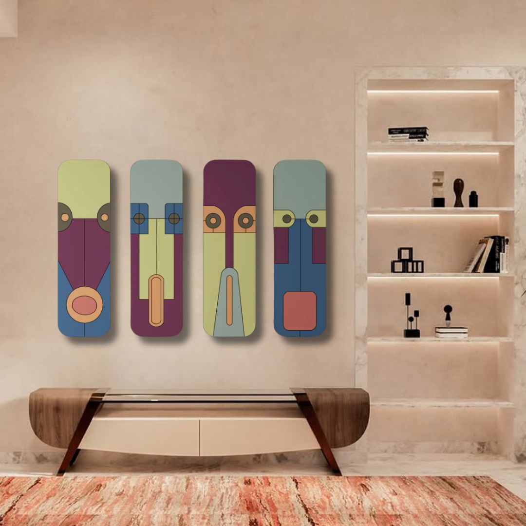 Color Play Modern Wall Art - Set of 4