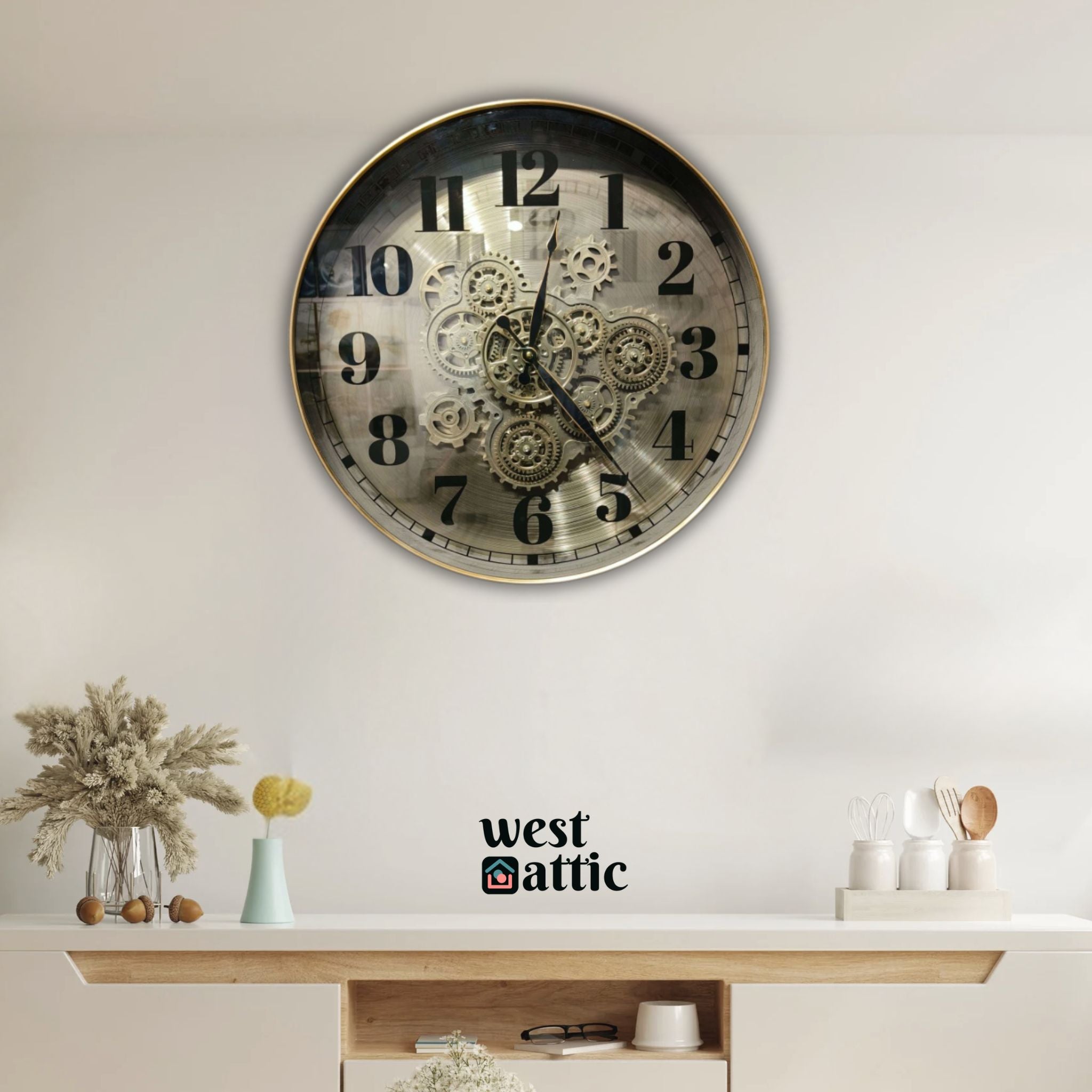 Contemporary Gear Dial Wall Clock