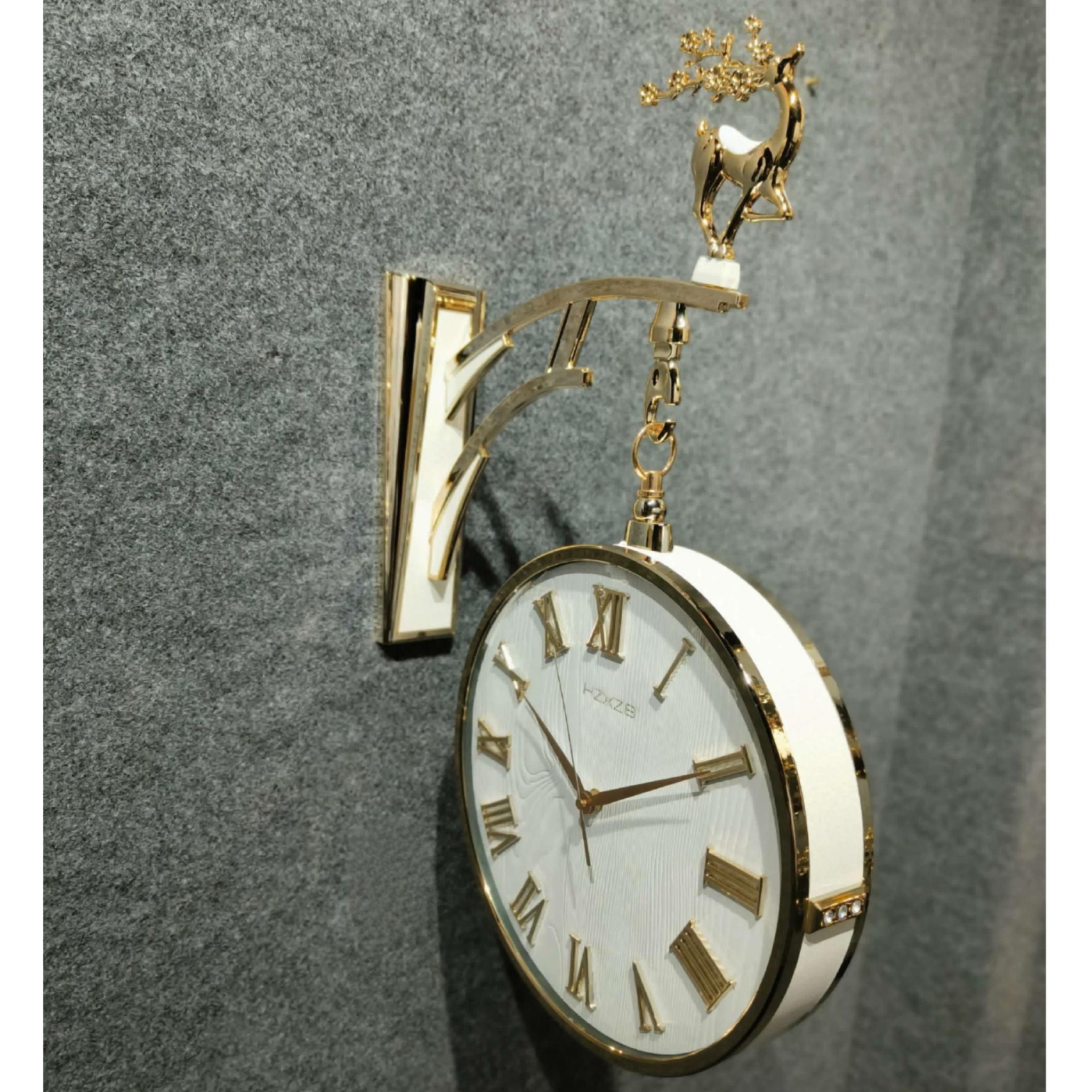 Prancing Reindeer Double Dial Wall Clock