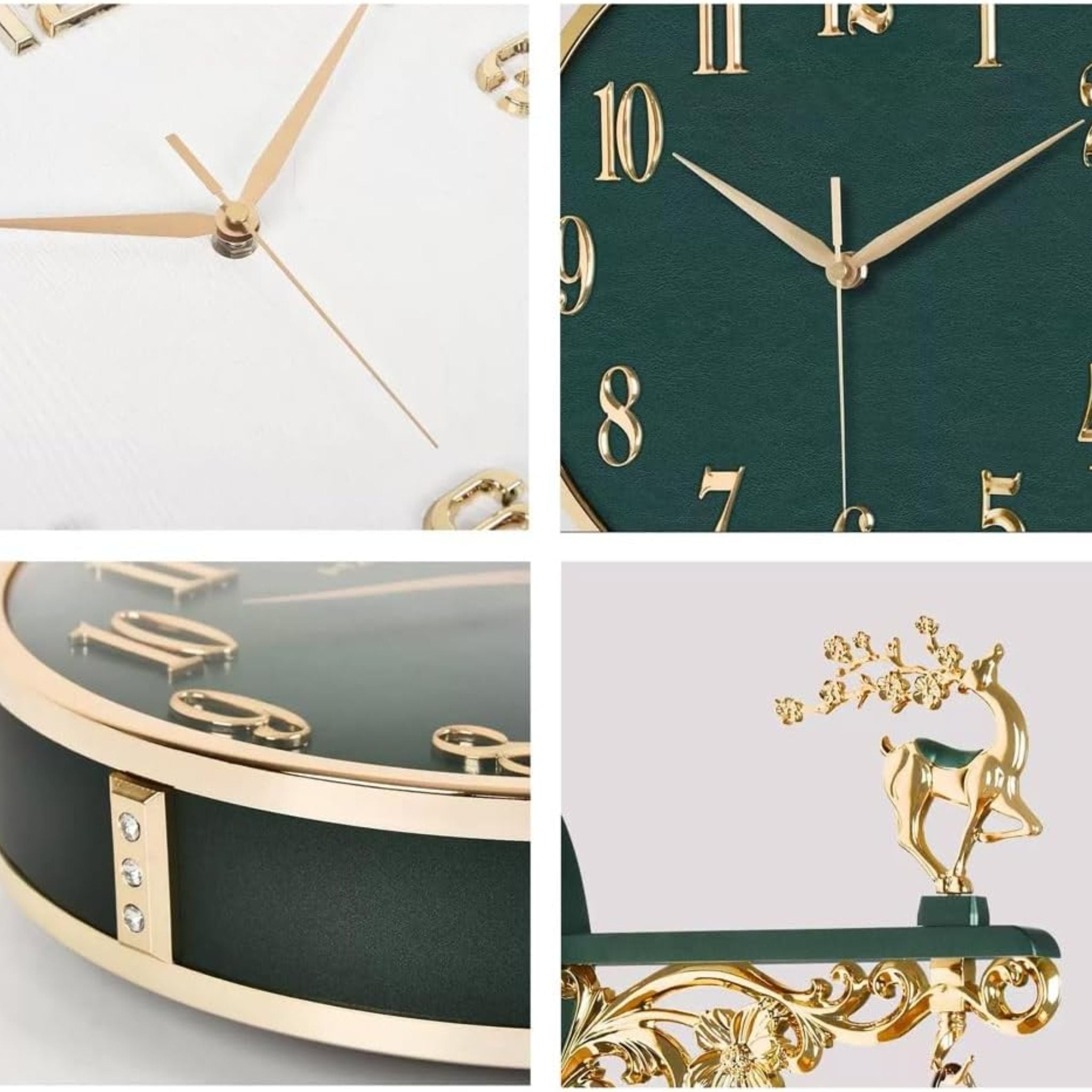 Deer headed Vintage Style Double Dial Wall Clock