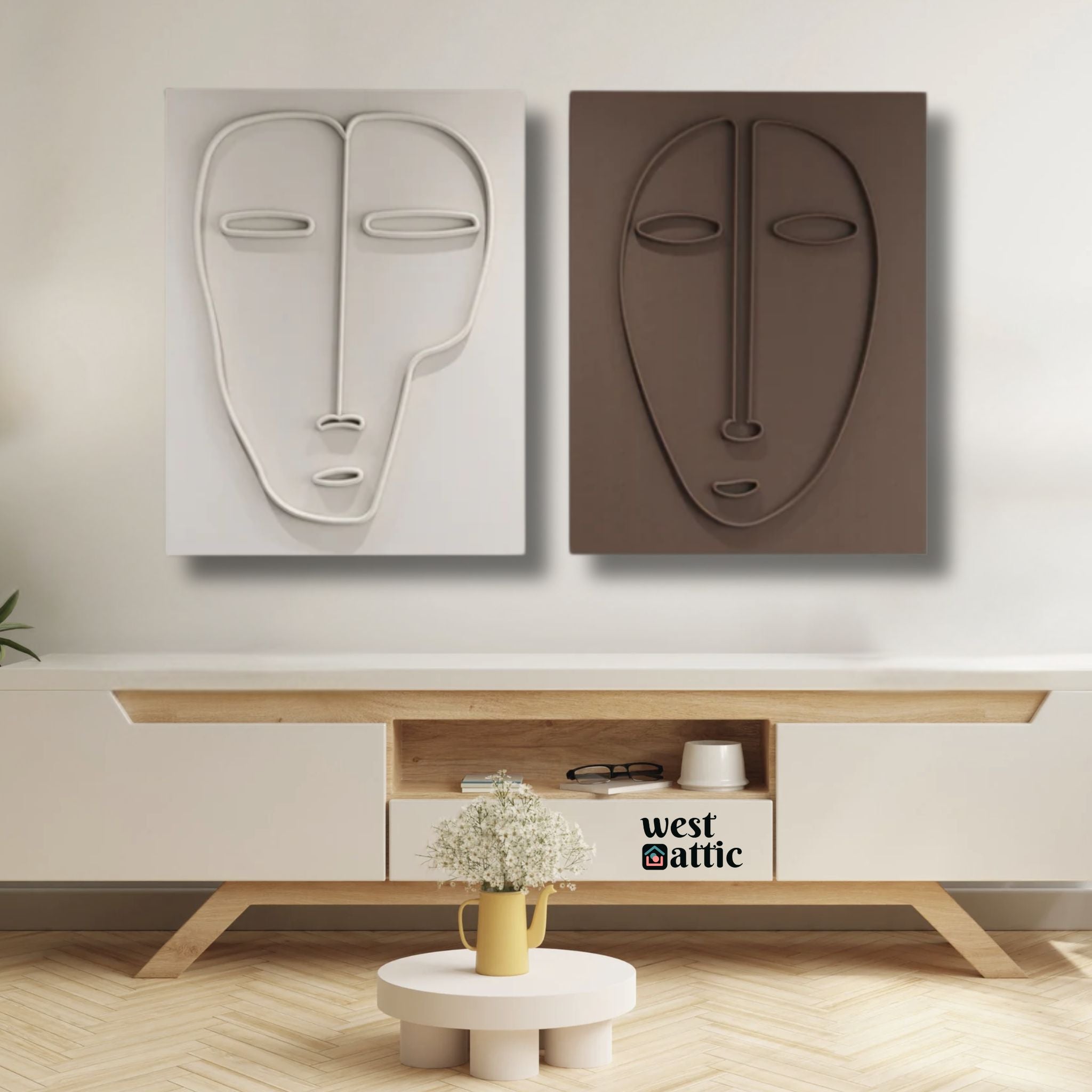 Dual Faces Wall Art Painting