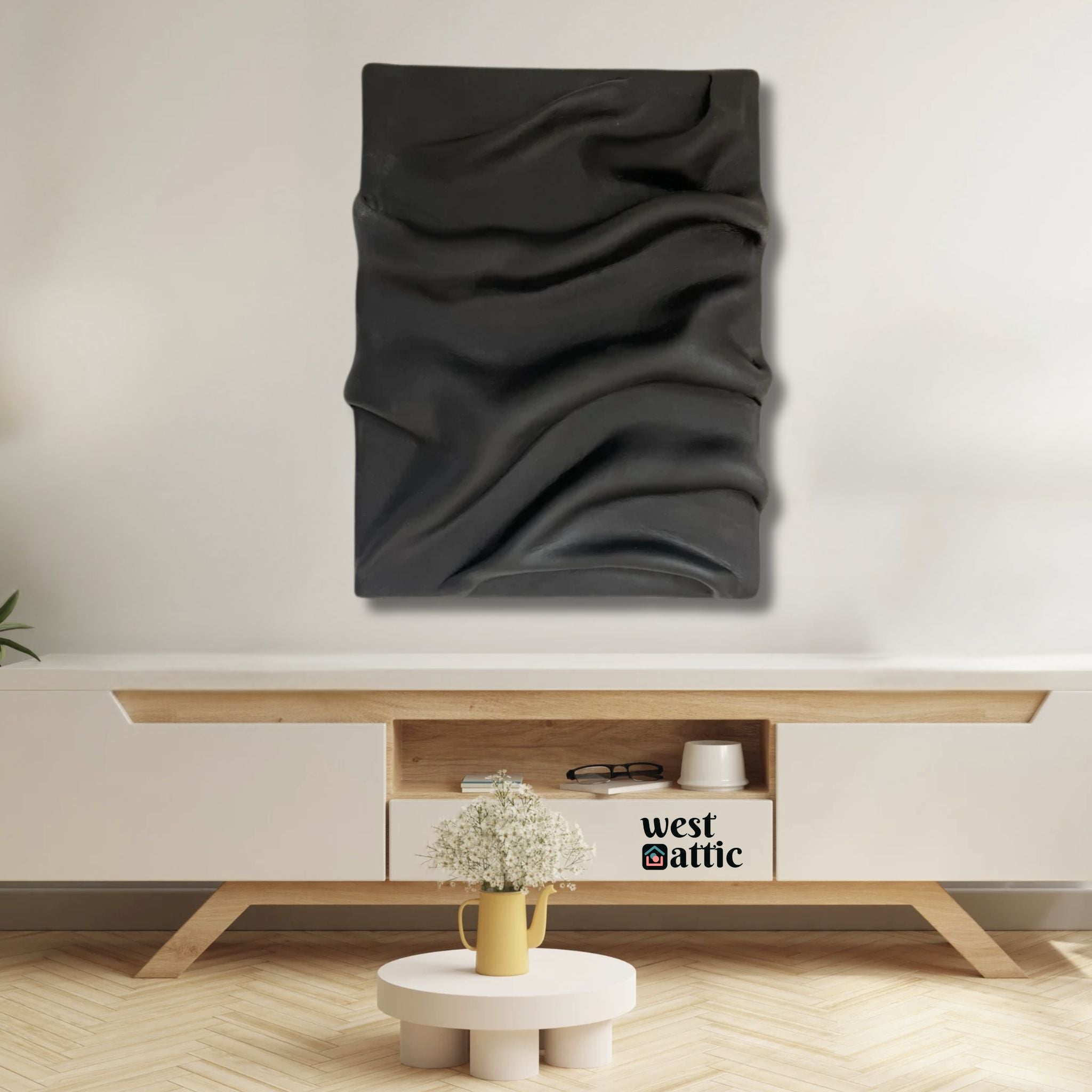 Ebony Drapery Textured Wall Art