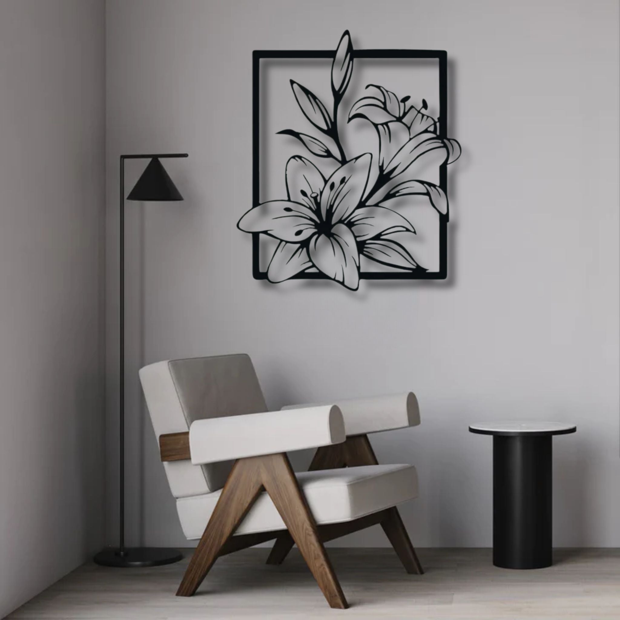 Elegant Lilies Floral Metal Wall Art Panel