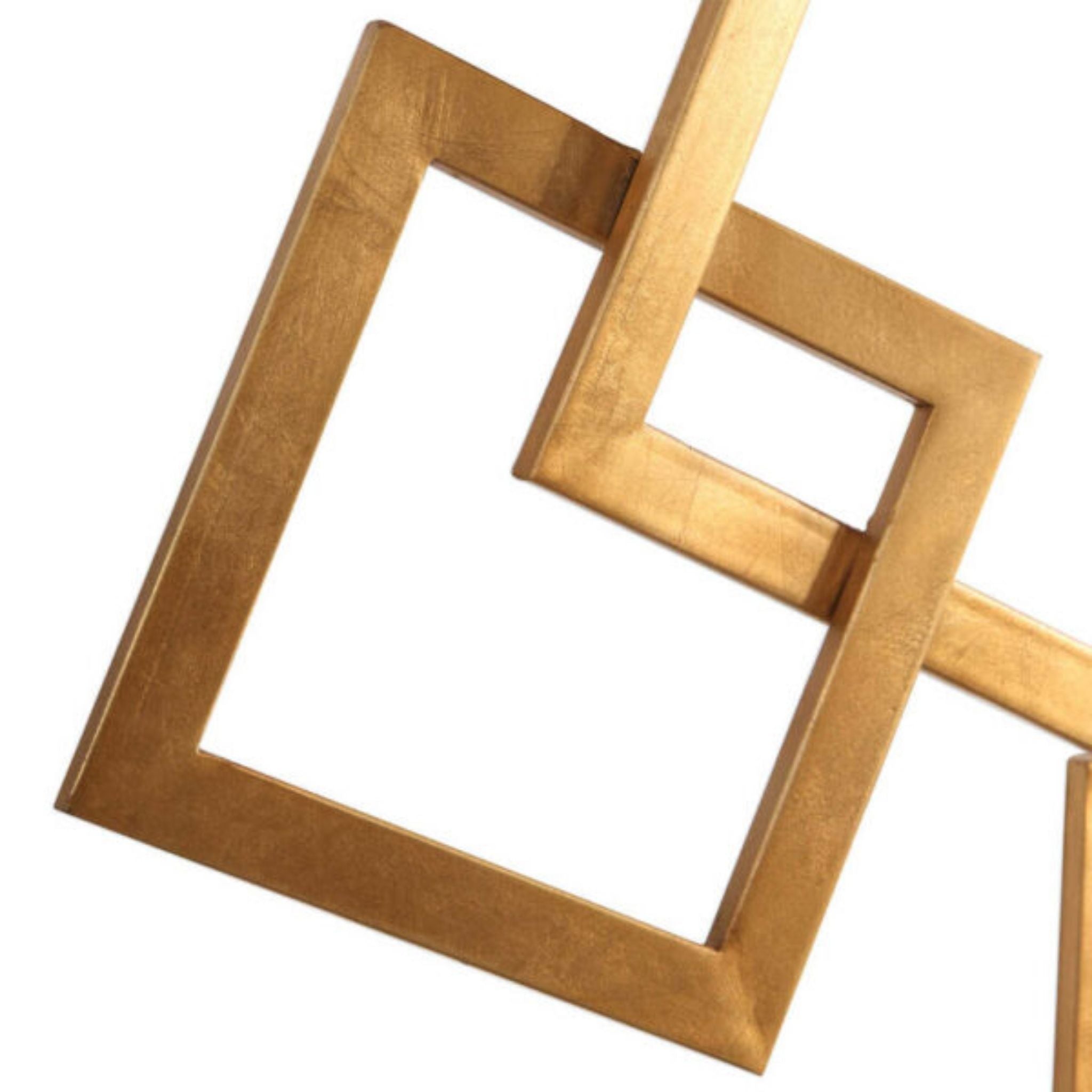 Gleaming Square Golden Metal Rings