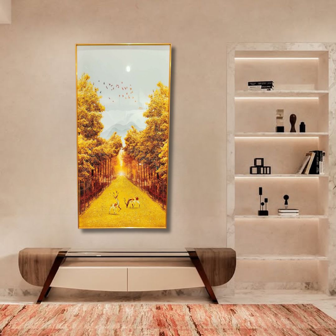 Golden Forest Crystal Wall Frame