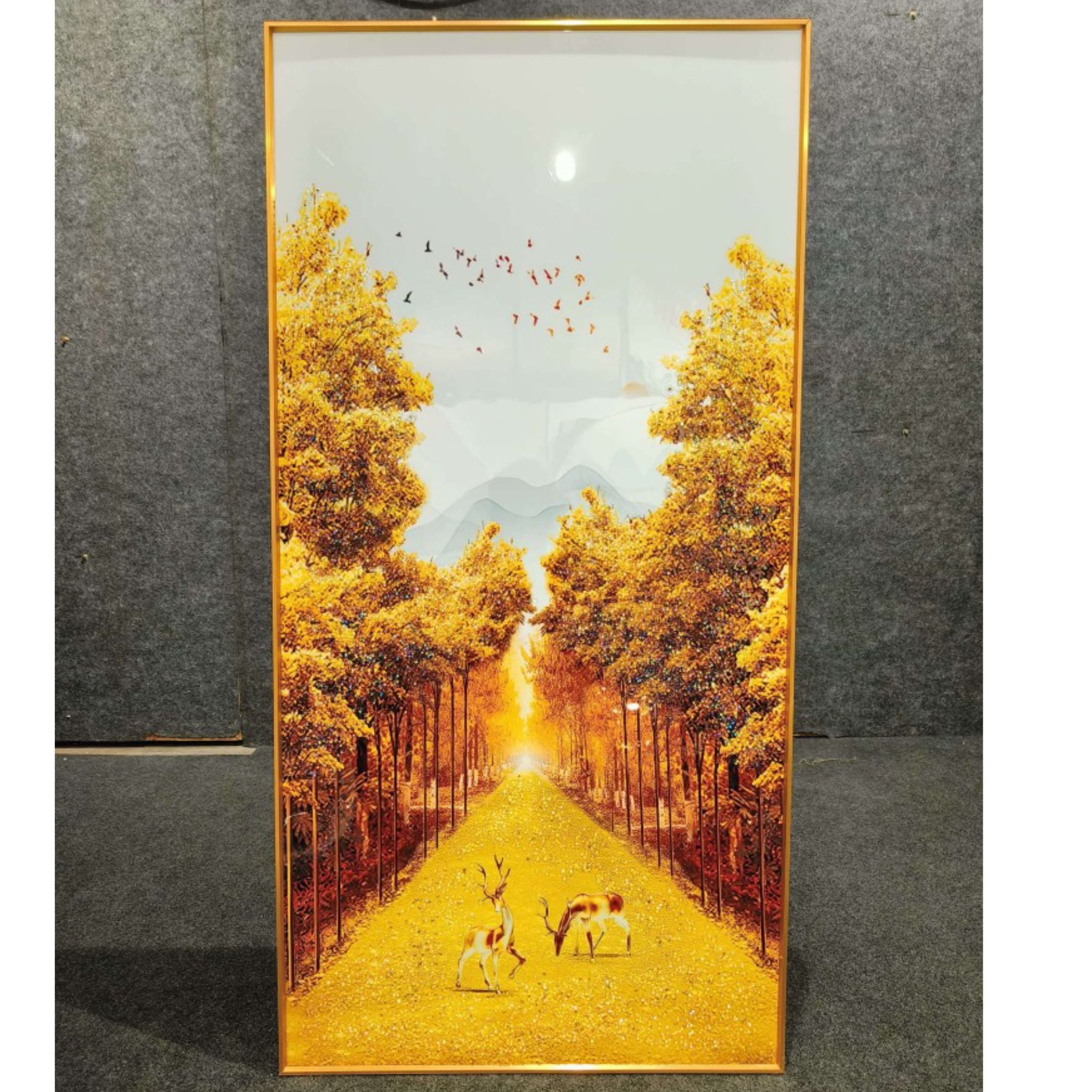 Golden Forest Crystal Wall Frame