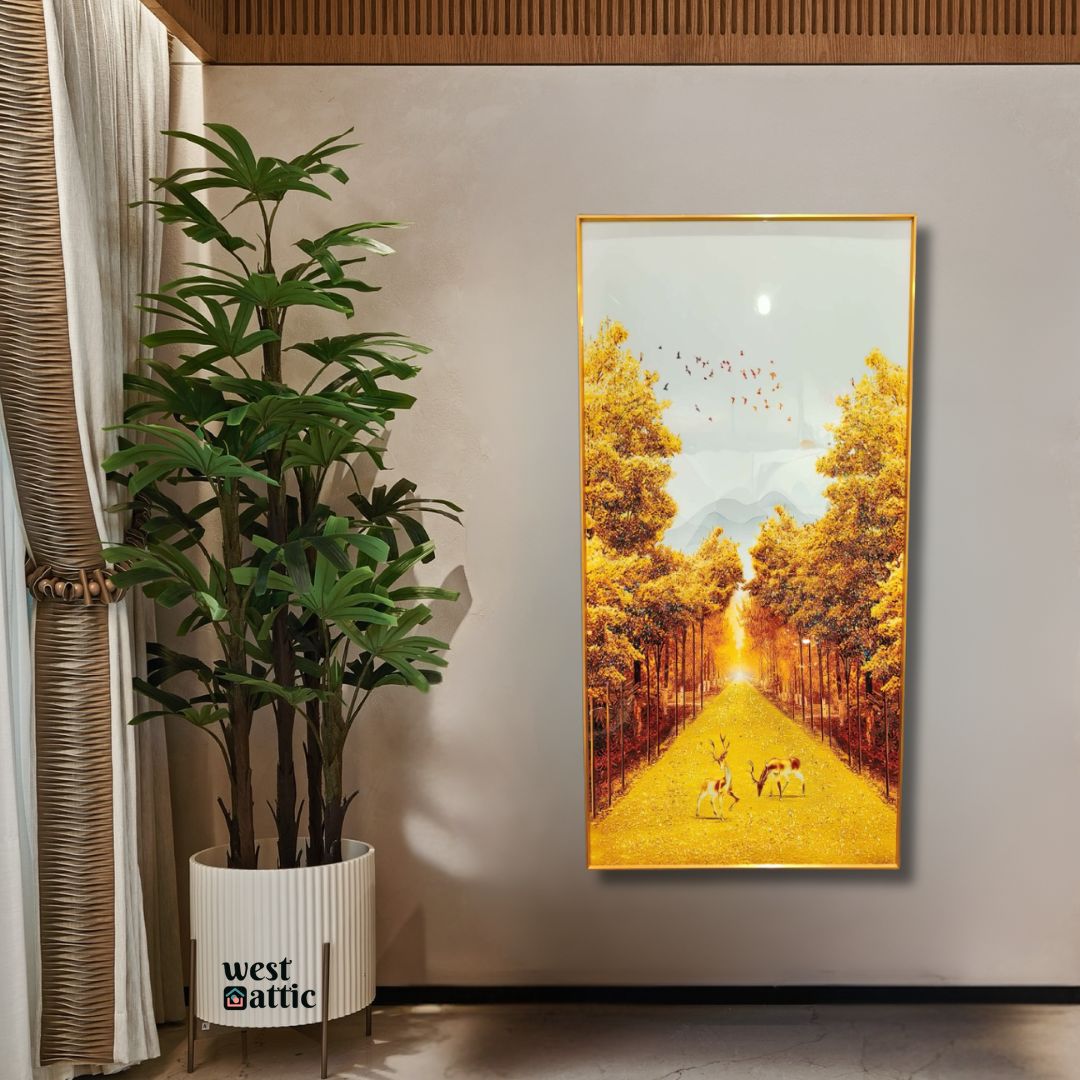 Golden Forest Crystal Wall Frame