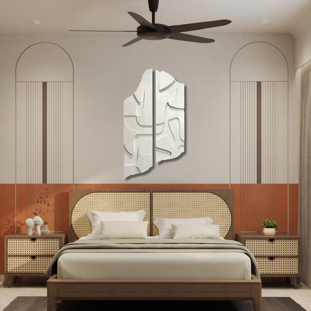 Sculptural Abstract Wall Art - Set of 2