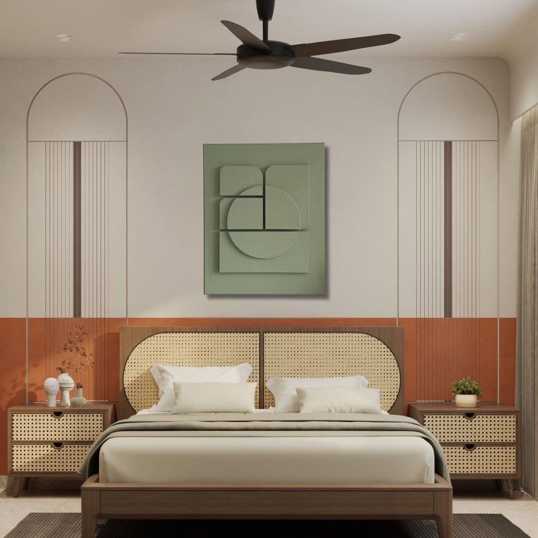 Soft Green Geometric Calm Wall Art