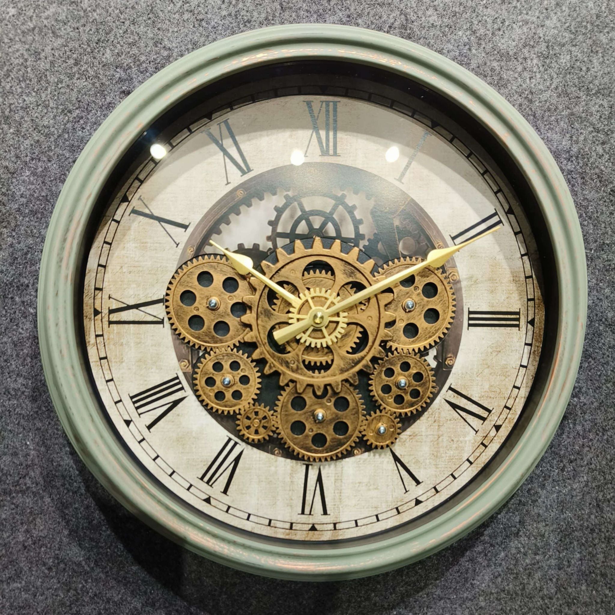 Vintage Map Gear Wall Clock