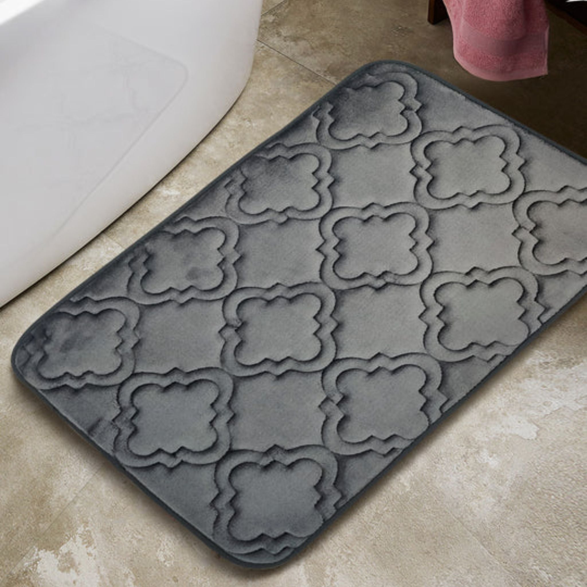 Anti Skid Memory Foam Mat (Dark Grey)