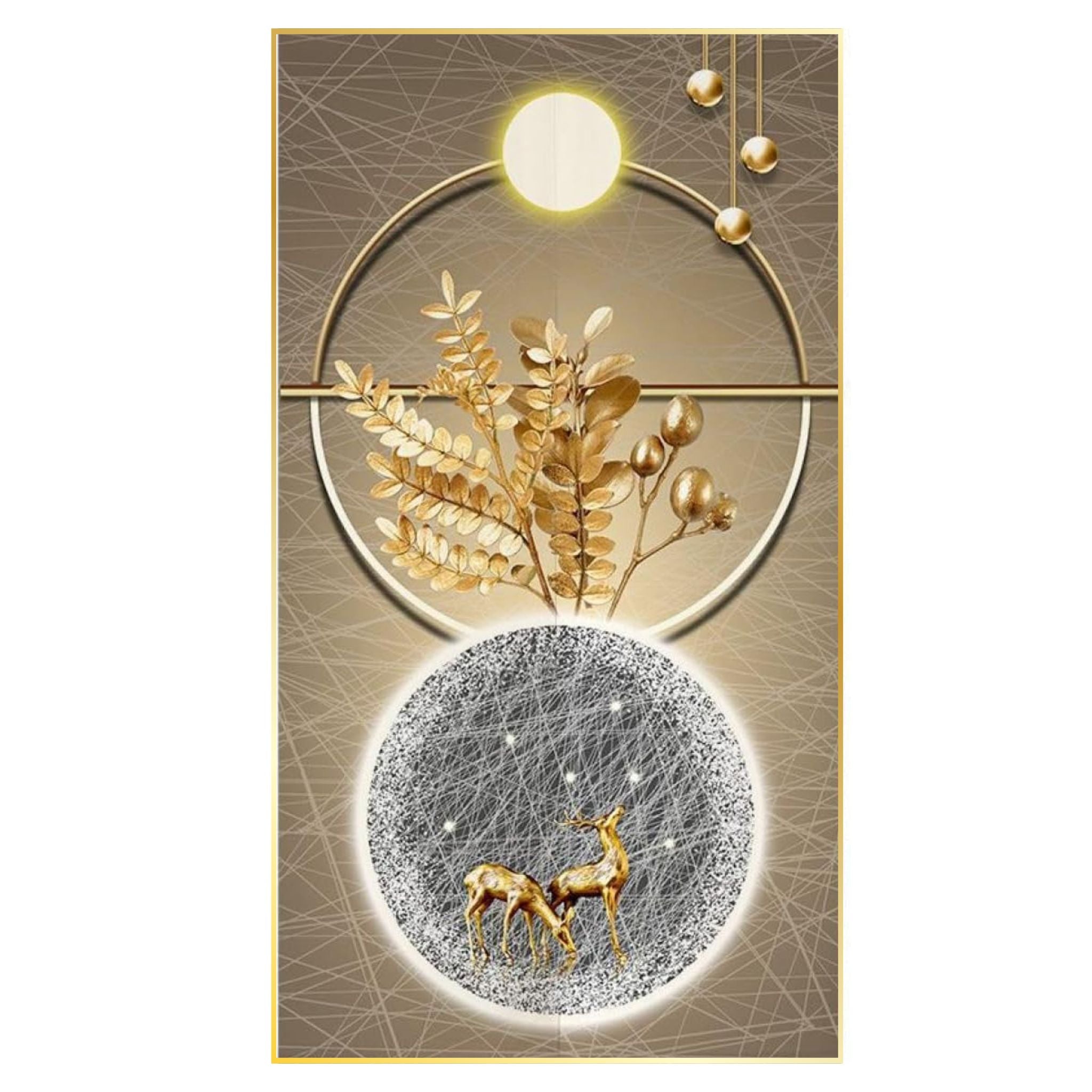 Forest Flora Crystal Wall Painting with LED