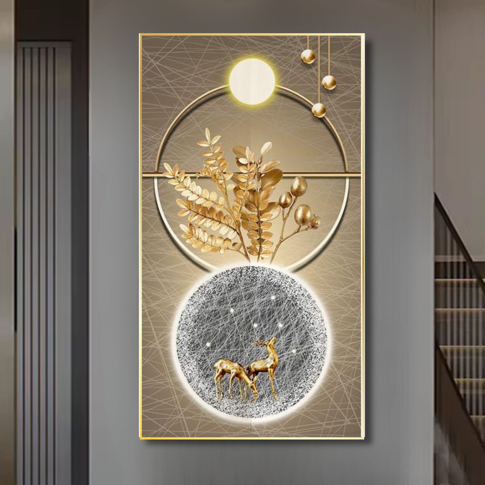 Forest Flora Crystal Wall Painting with LED