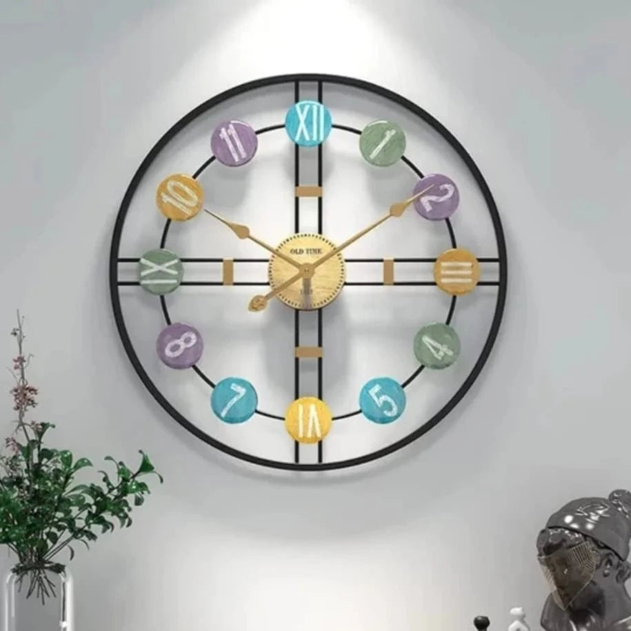 Retro Wall Clock with Pastel Accents