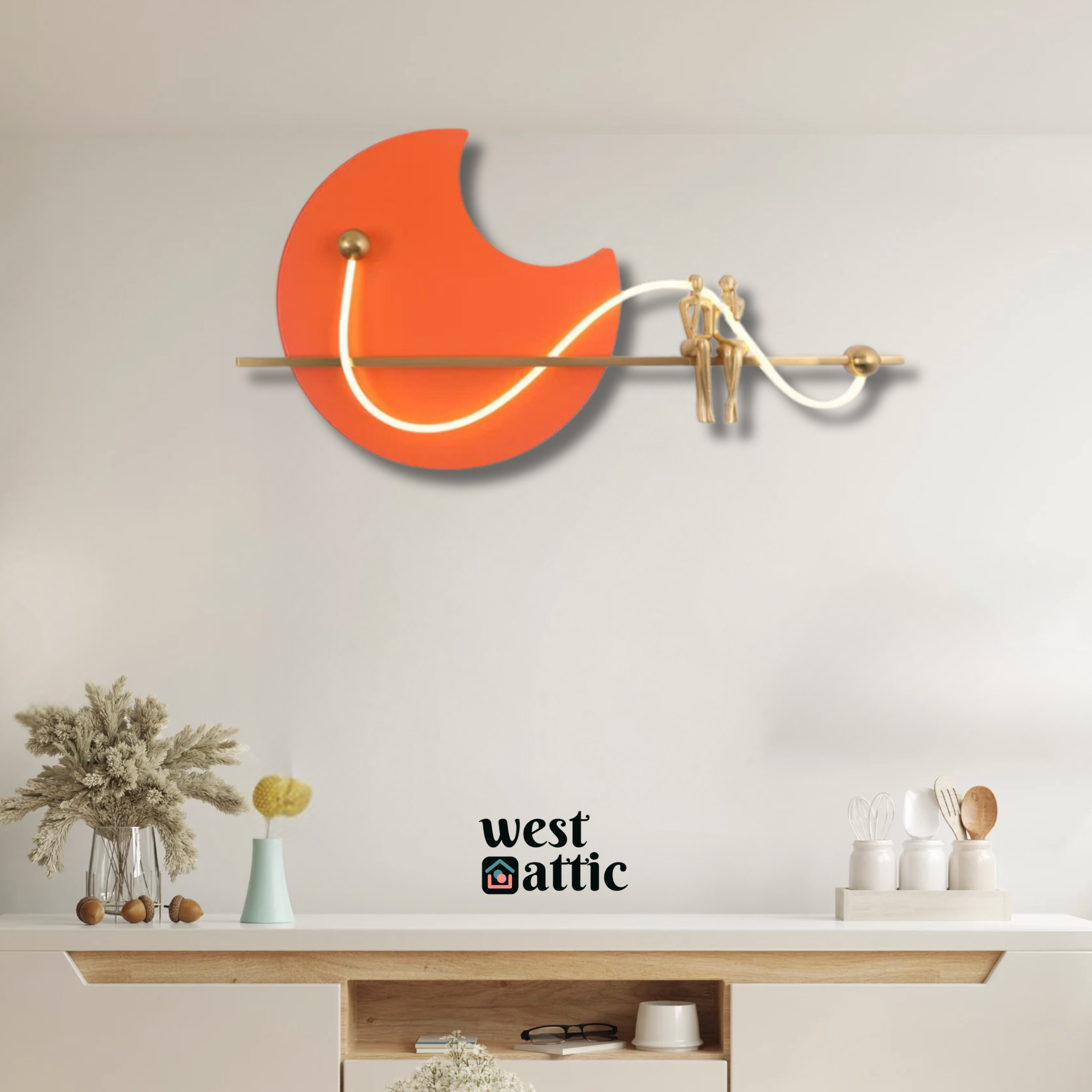 Abstract Crescent Wall Decor