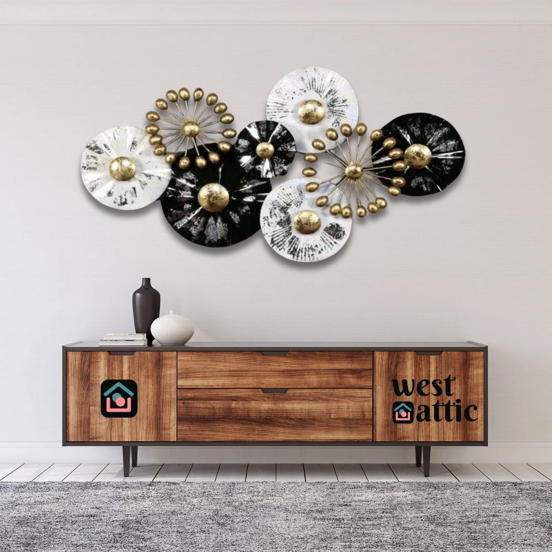 Abstract Floral Burst Metal Wall Art