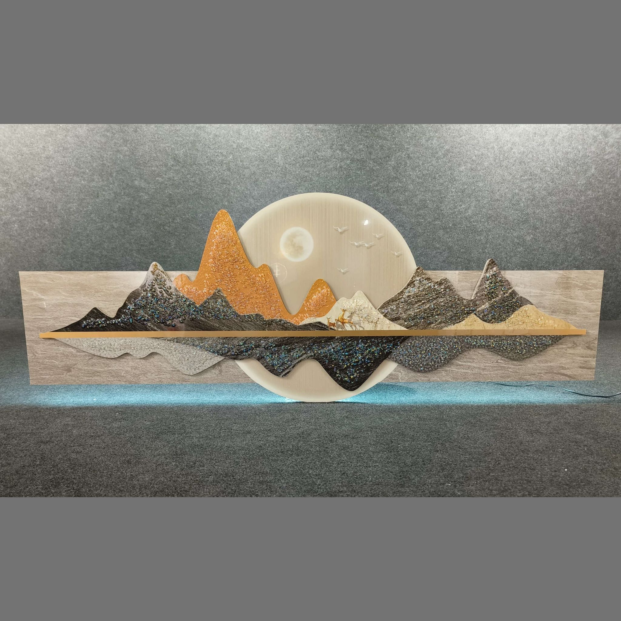 Abstract Mountains Crystal Wall Frame