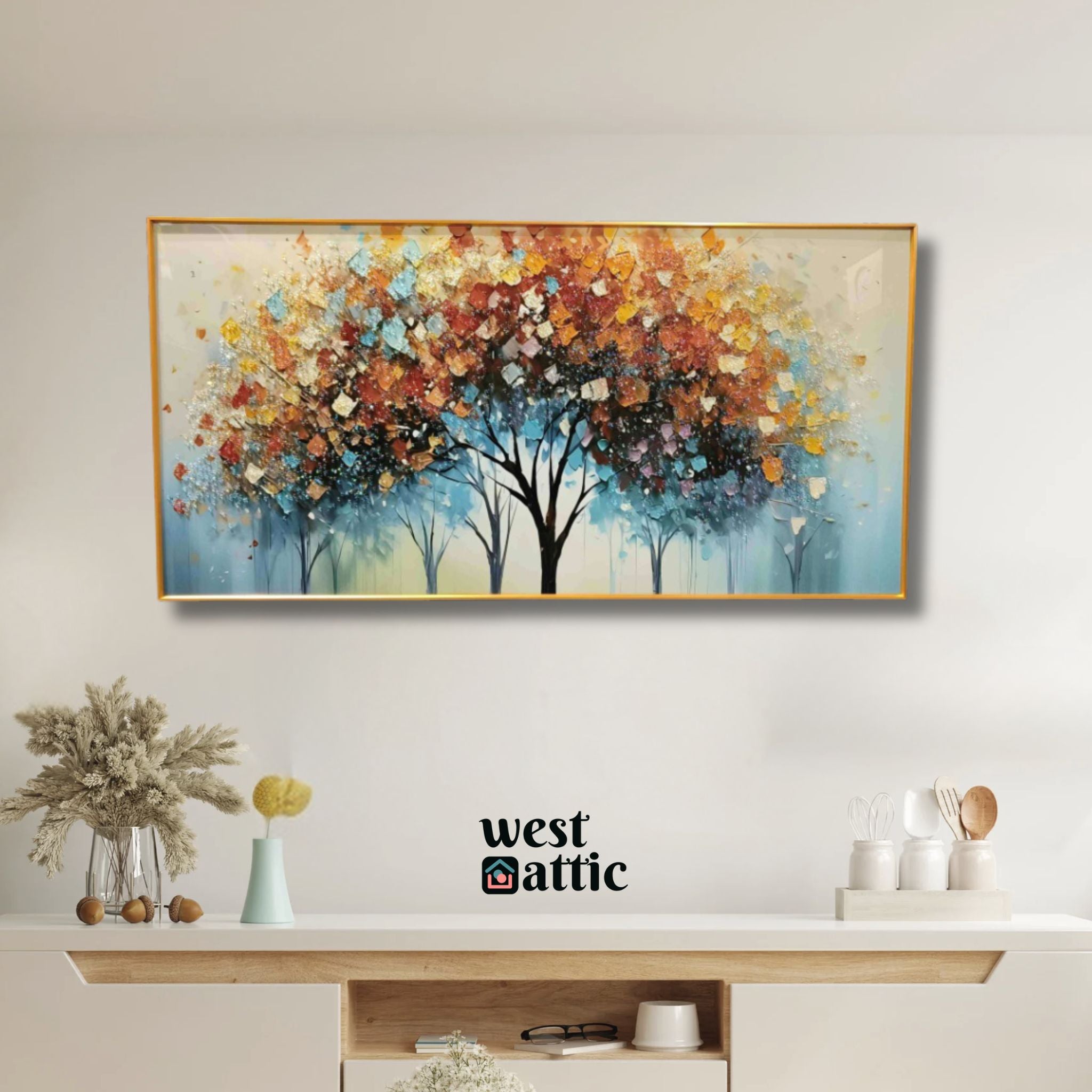 Abstract Tree Crystal Wall Frame