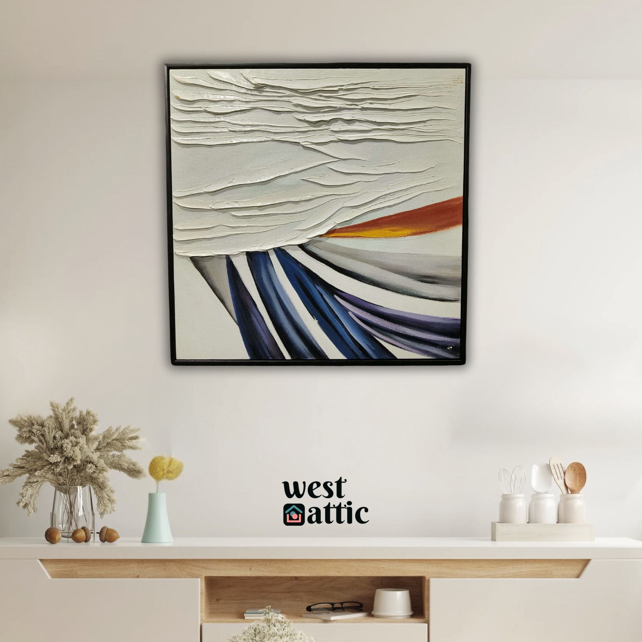 Abstract Waves Textured Painting