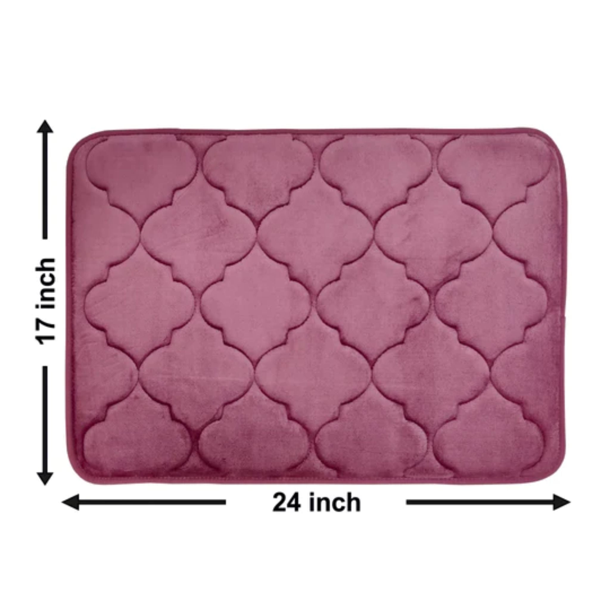 Anti Skid Memory Foam Mat (Pink Rose Color)