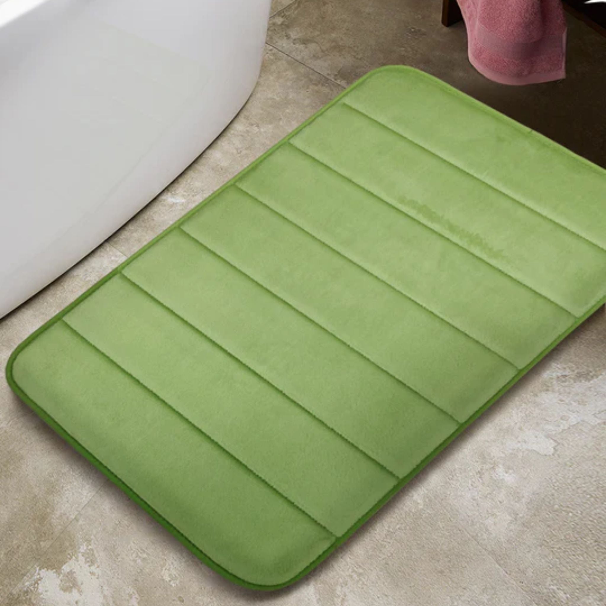 Anti Skid Memory Foam Mat (Green Color)