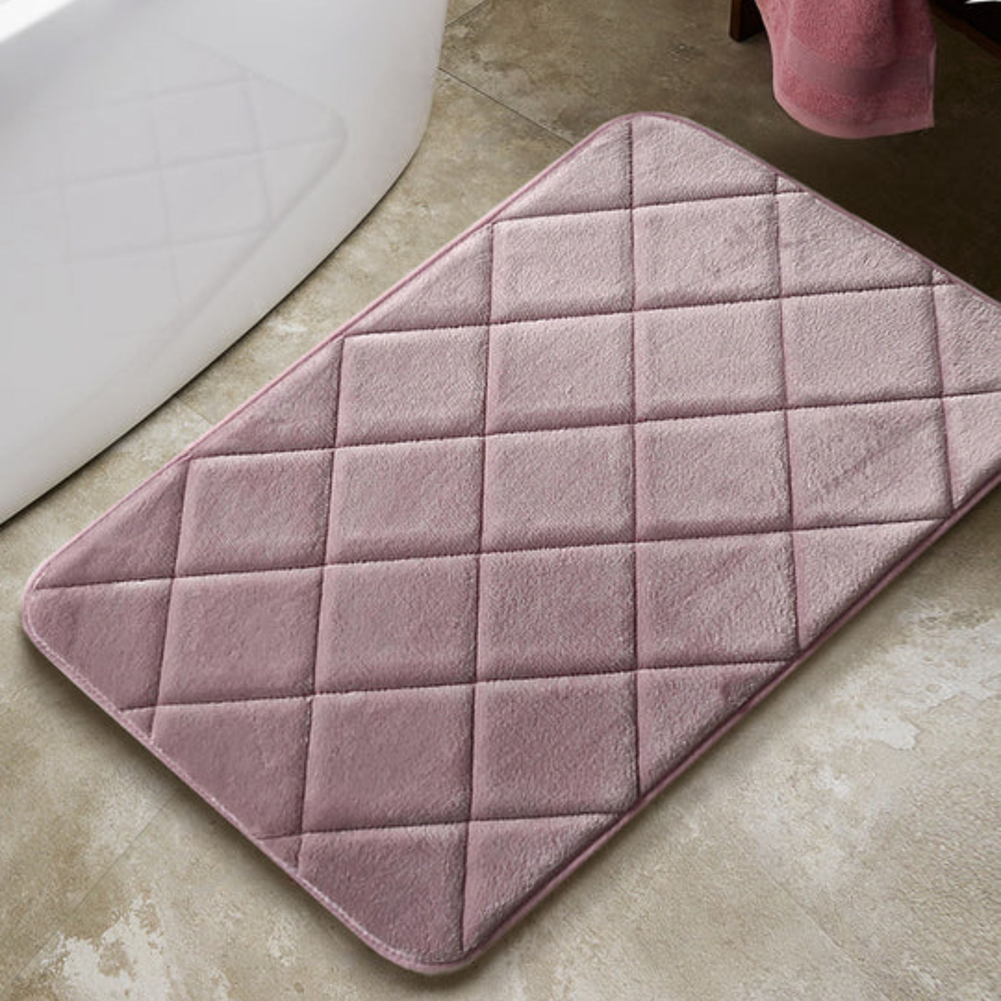 Anti Skid Memory Foam Mat (Dusty Pink)