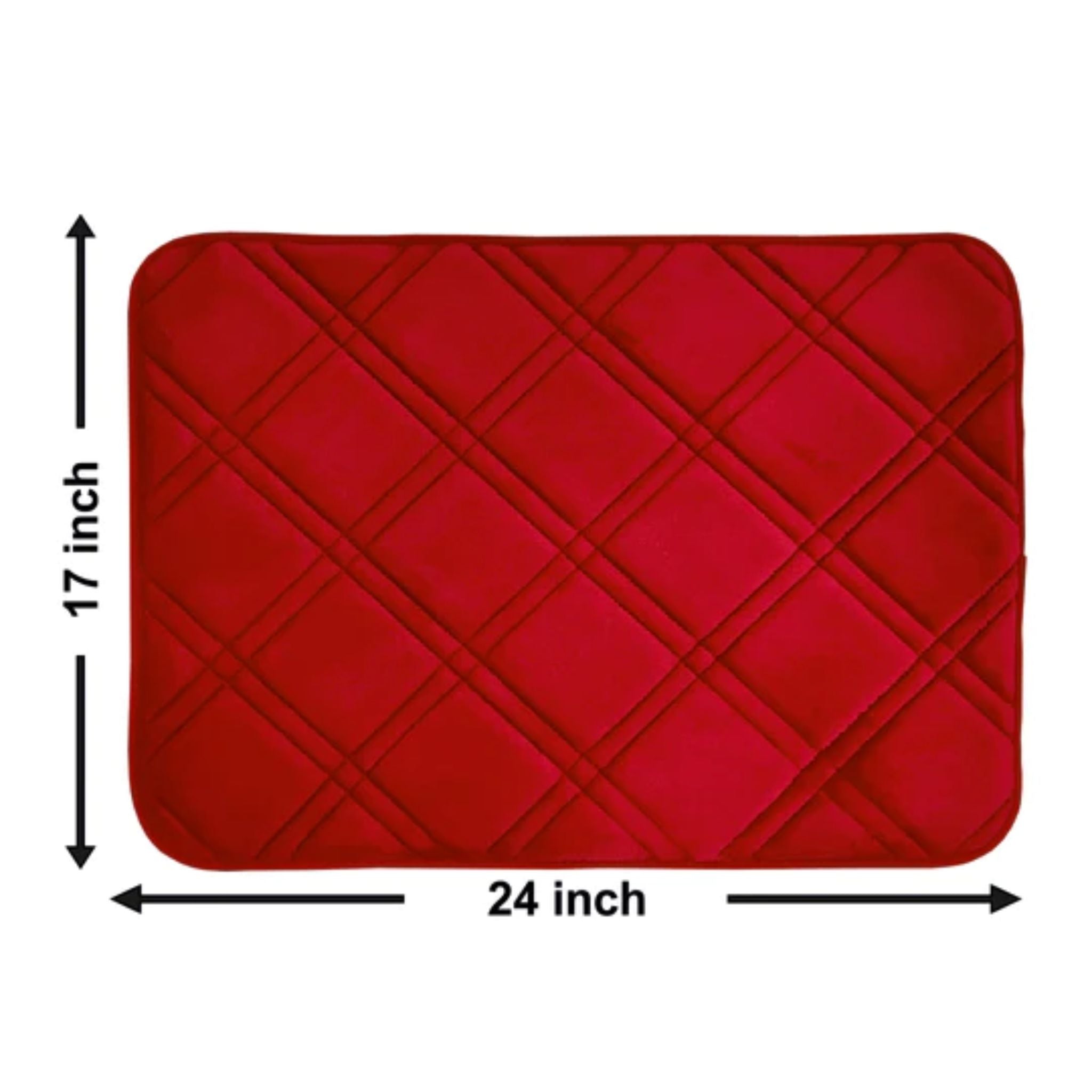 Anti Skid Memory Foam Mat (Red Color)