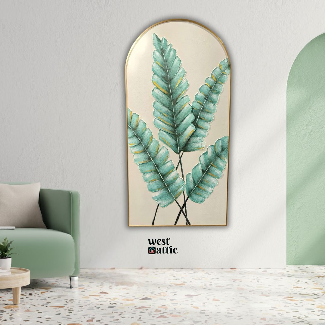 Arched Tropical Leaves Wall Art