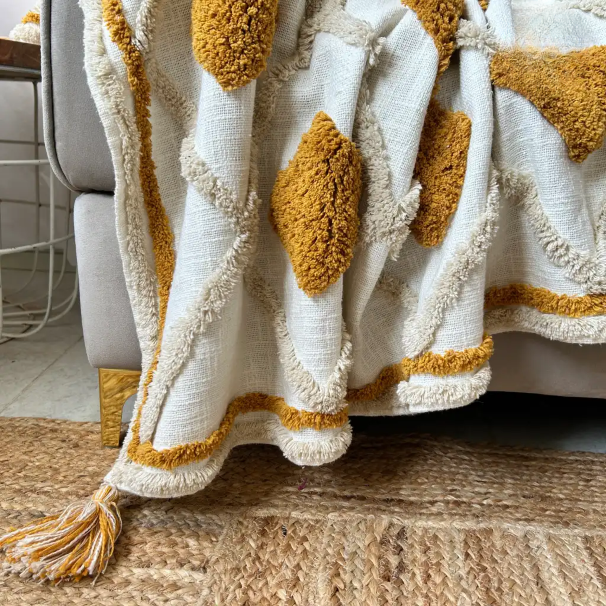 Autumn Yellow Sofa Throw