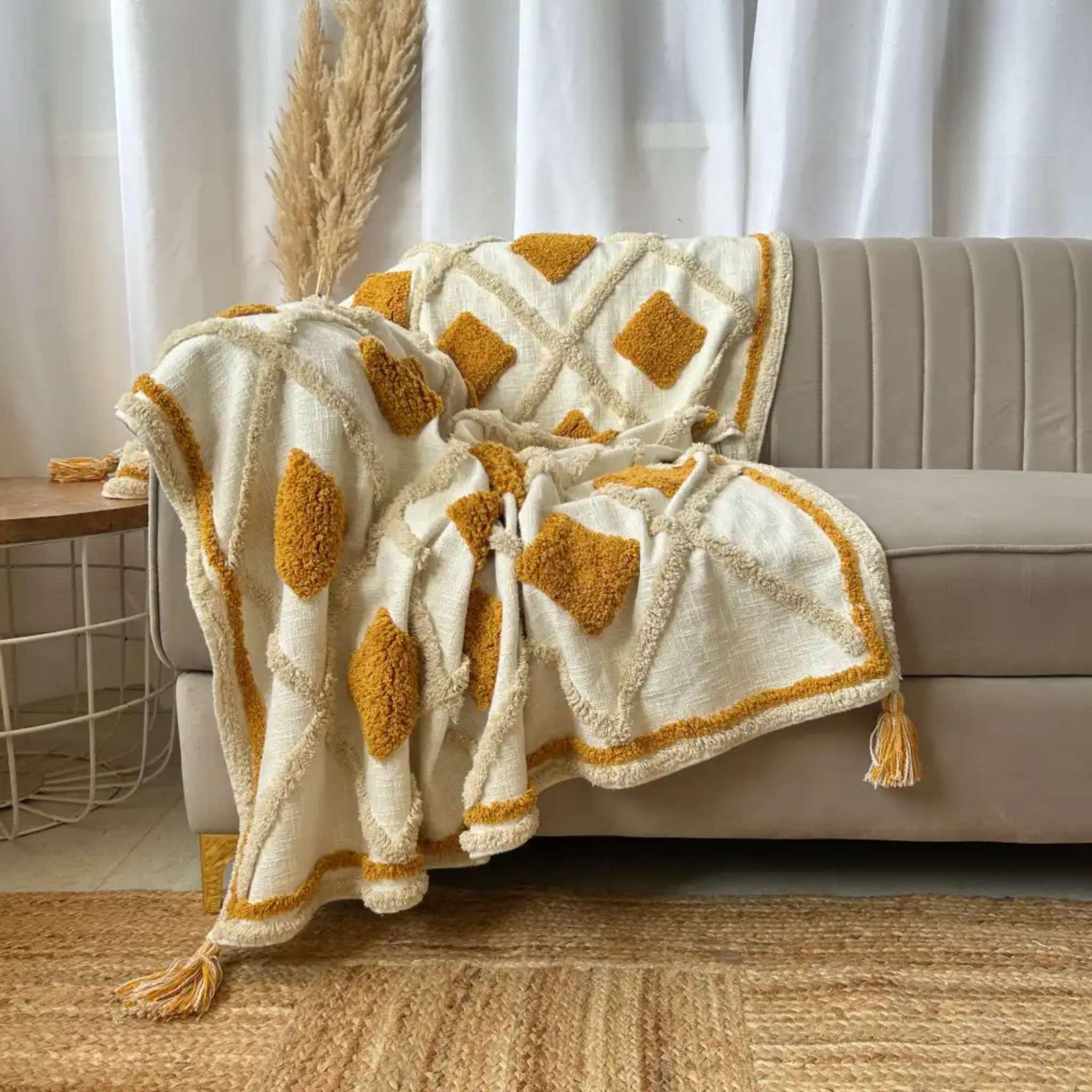 Autumn Yellow Sofa Throw