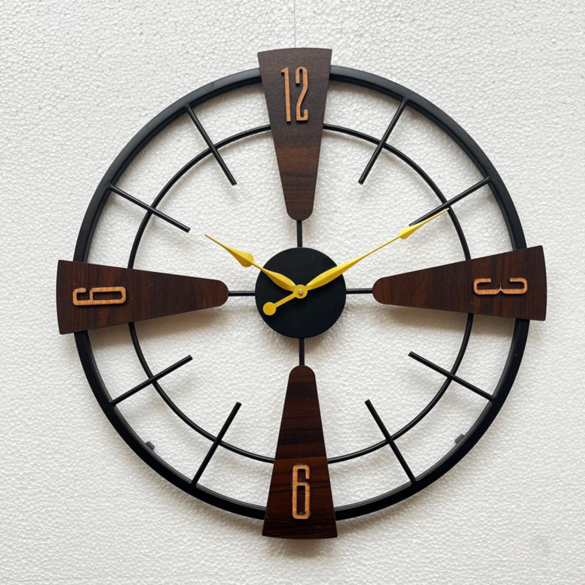 Black and Brown Analog Wall Clock