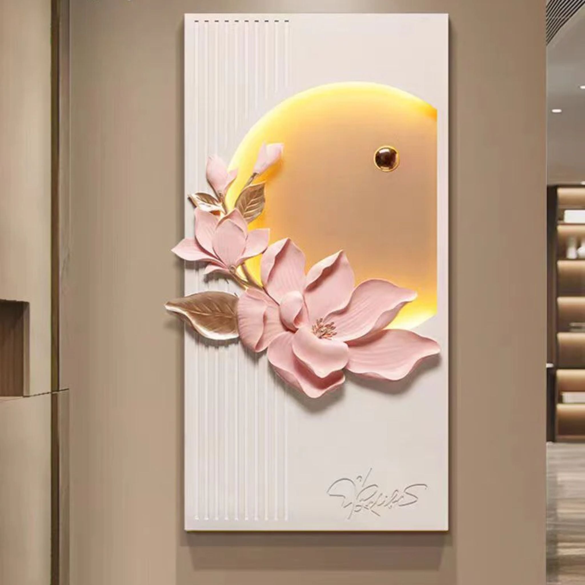 Blossom Moon 3D Wall Art