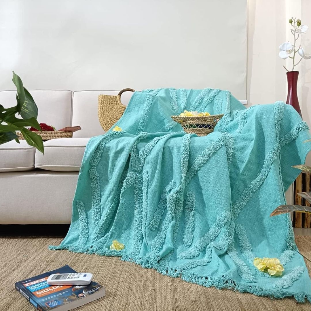 Blue Boho Style Throw