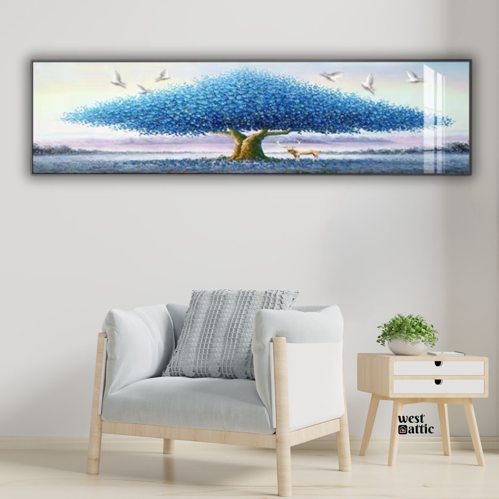 Blue Tree of Tranquility Crystal Wall Art with LED