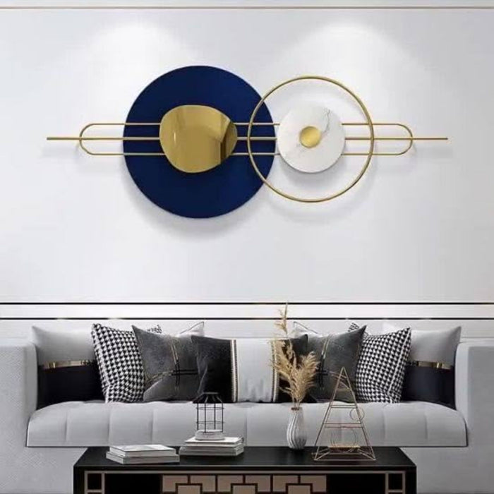 Blue and Gold Linear Wall Art