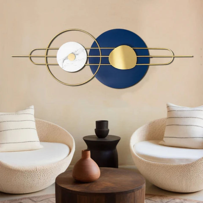 Blue and Gold Linear Wall Art