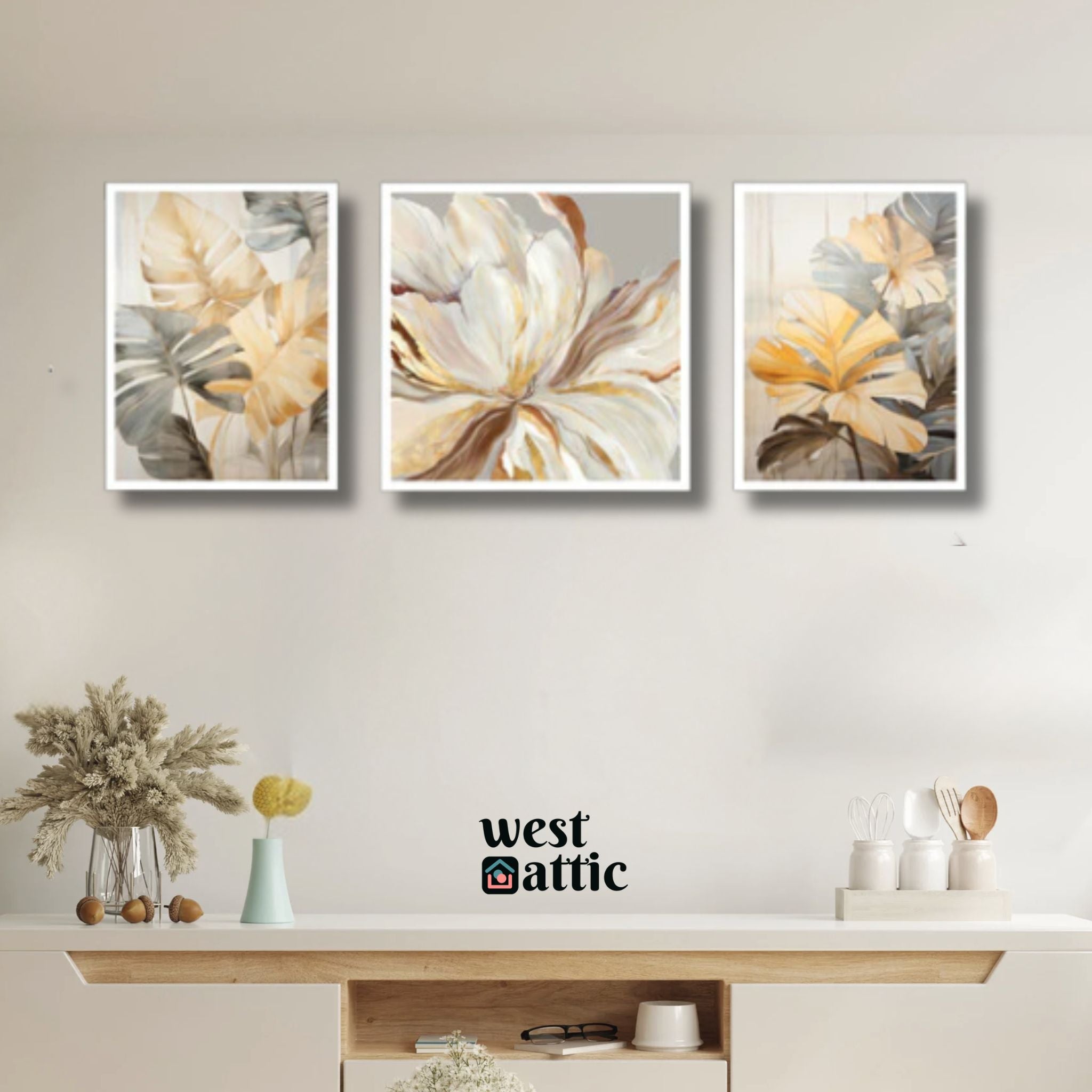 Botanical Harmony Textured Art Frames - Set of 3