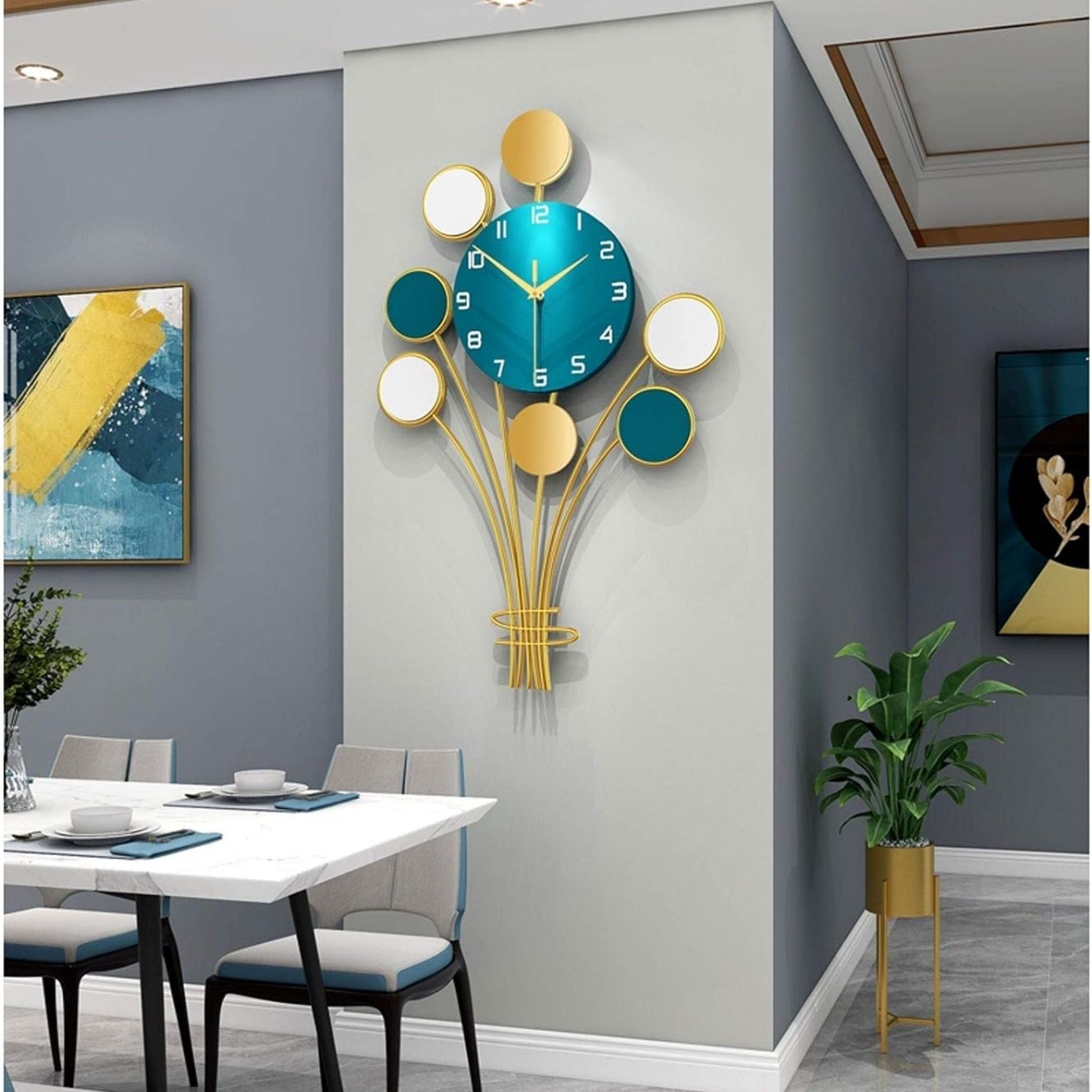 Bouquet Style Metal Wall Clock