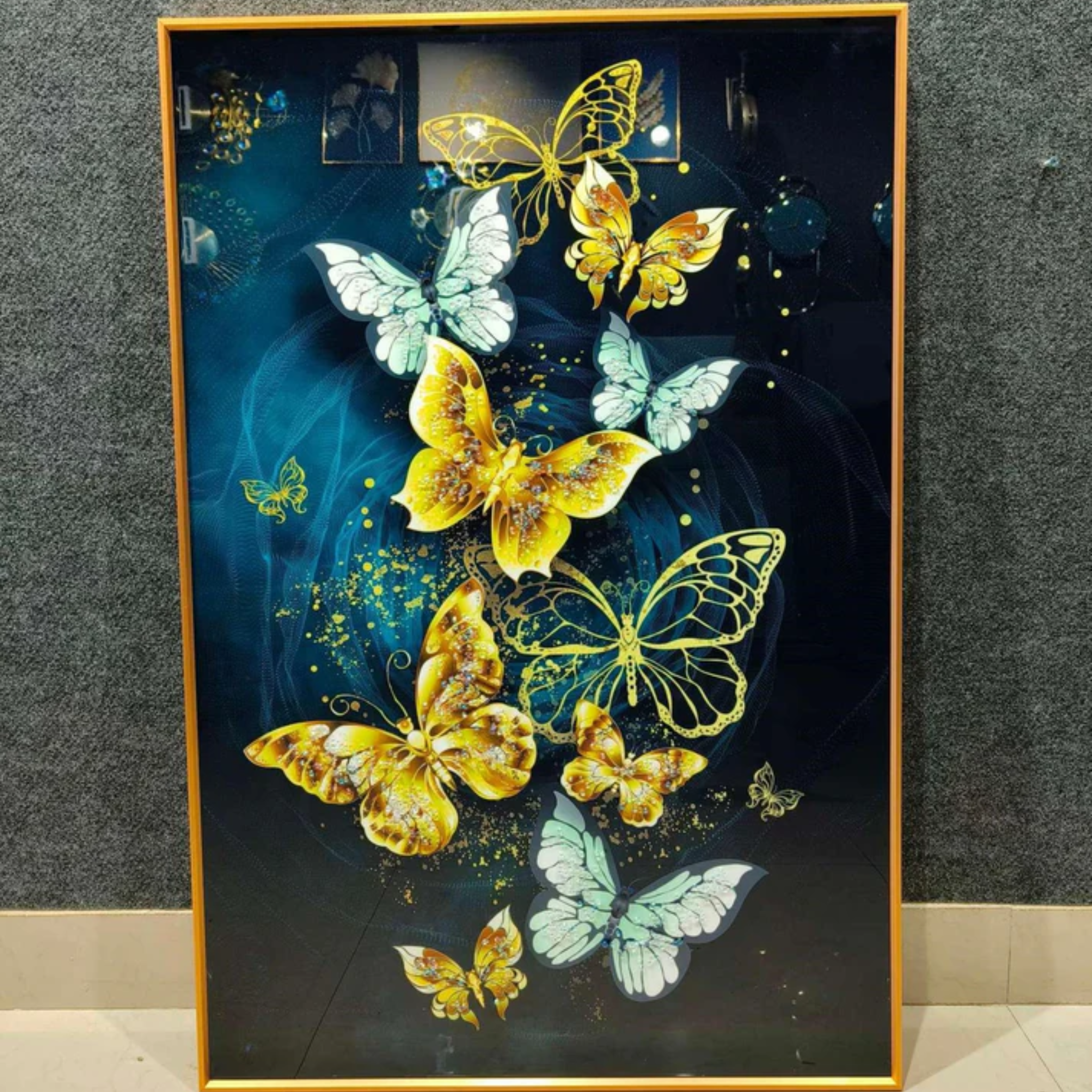 Butterfly Dreamscape Crystal Wall Painting