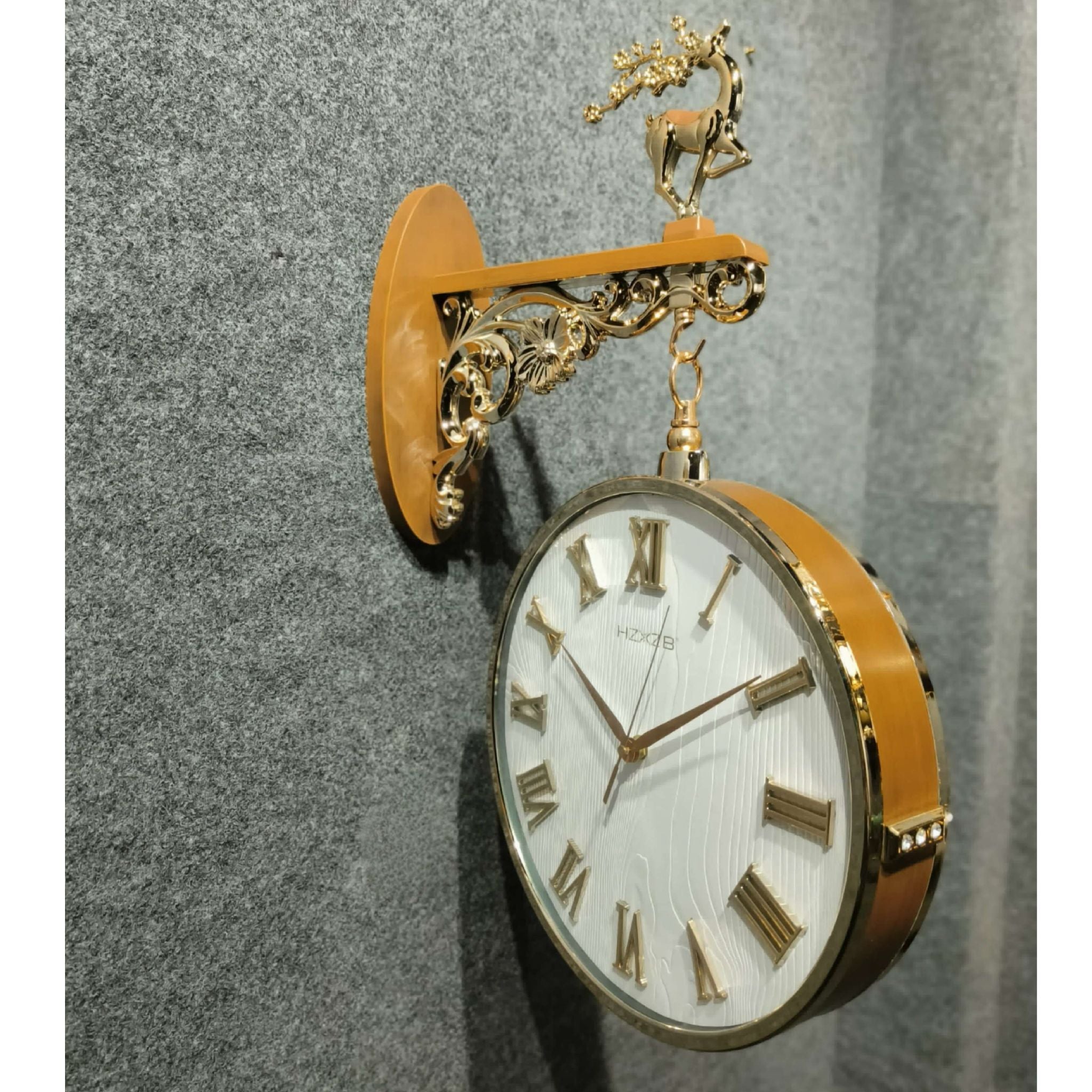 Deer headed Vintage Style Double Dial Wall Clock