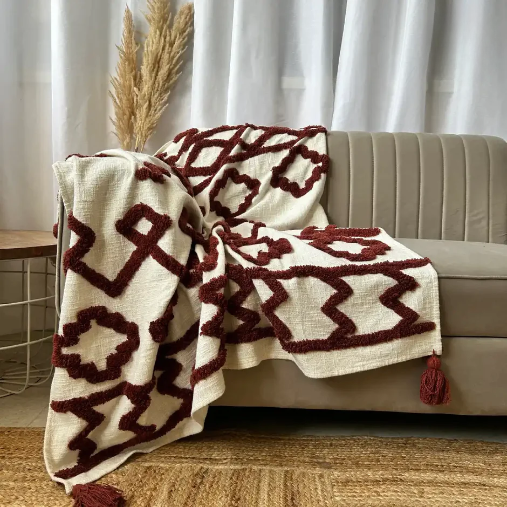 Crimson Sofa Throw