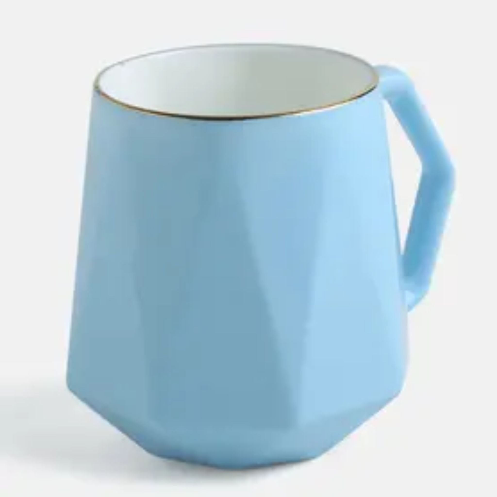 Diamond Mug with Gold Rim