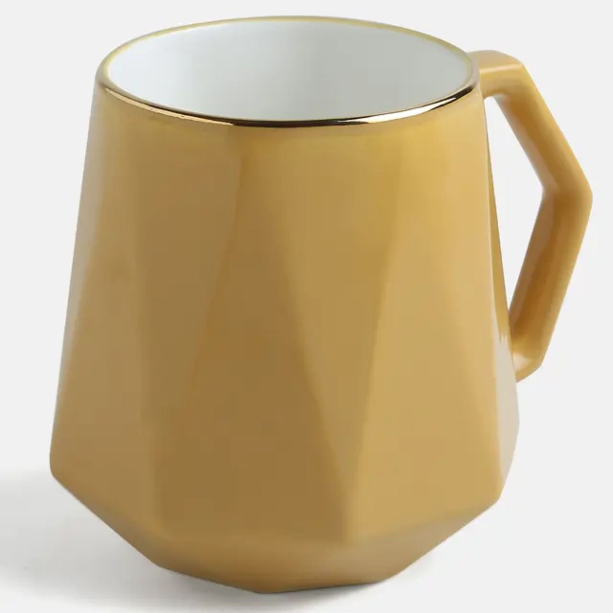 Diamond Mug with Gold Rim