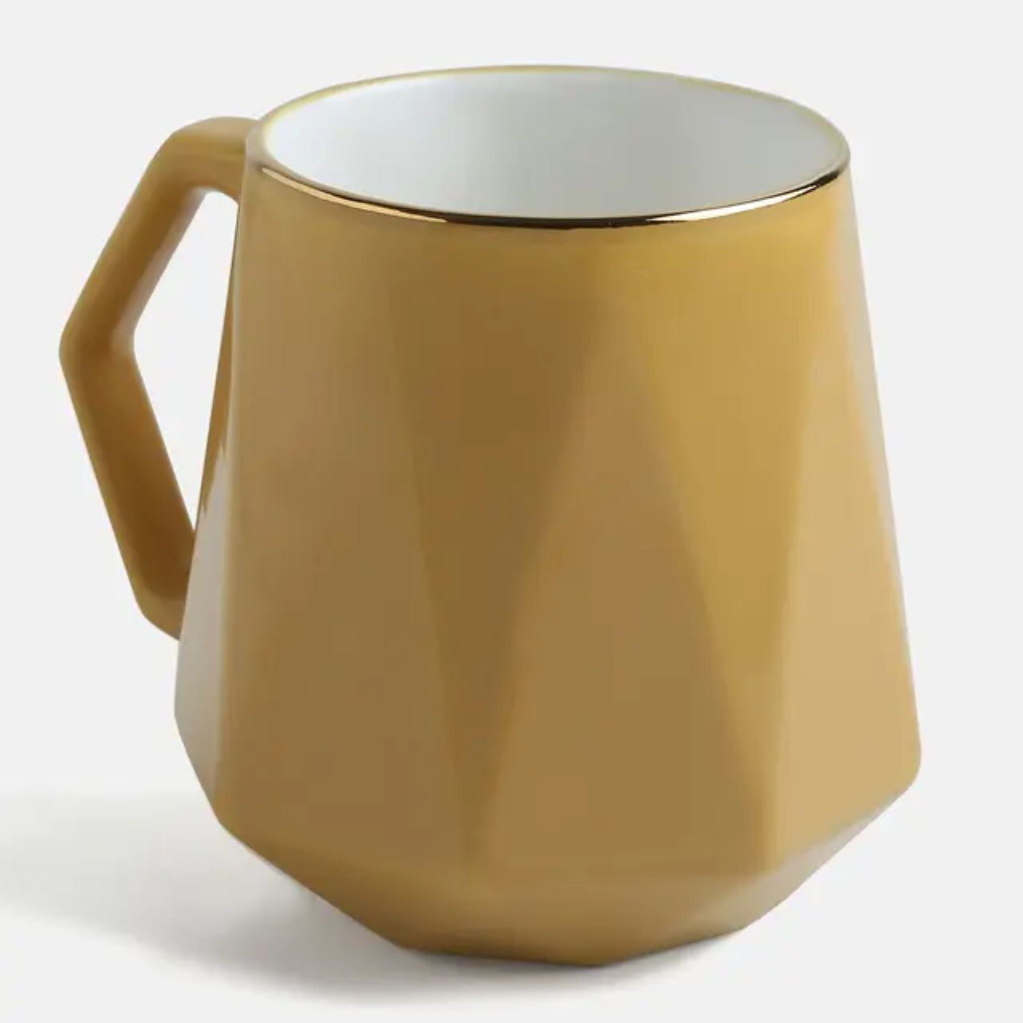 Diamond Mug with Gold Rim